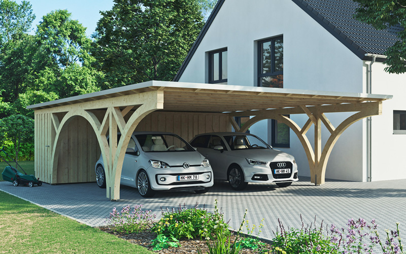 Flachdach-Carport planen » Holz & Stahl - HM Carport